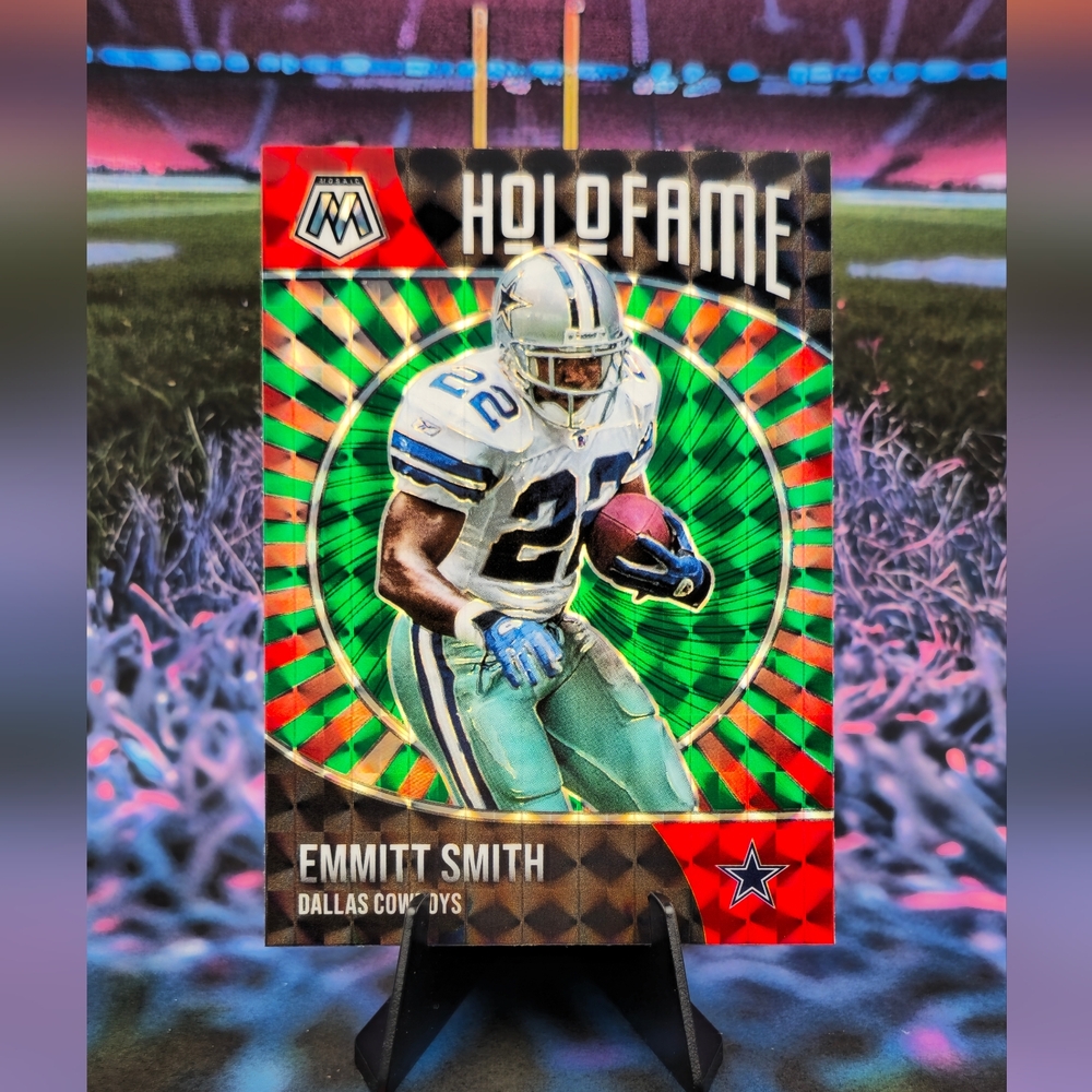 2021 Panini Mosaic Green Prizm Emmitt Smith Dallas Cowboys #7